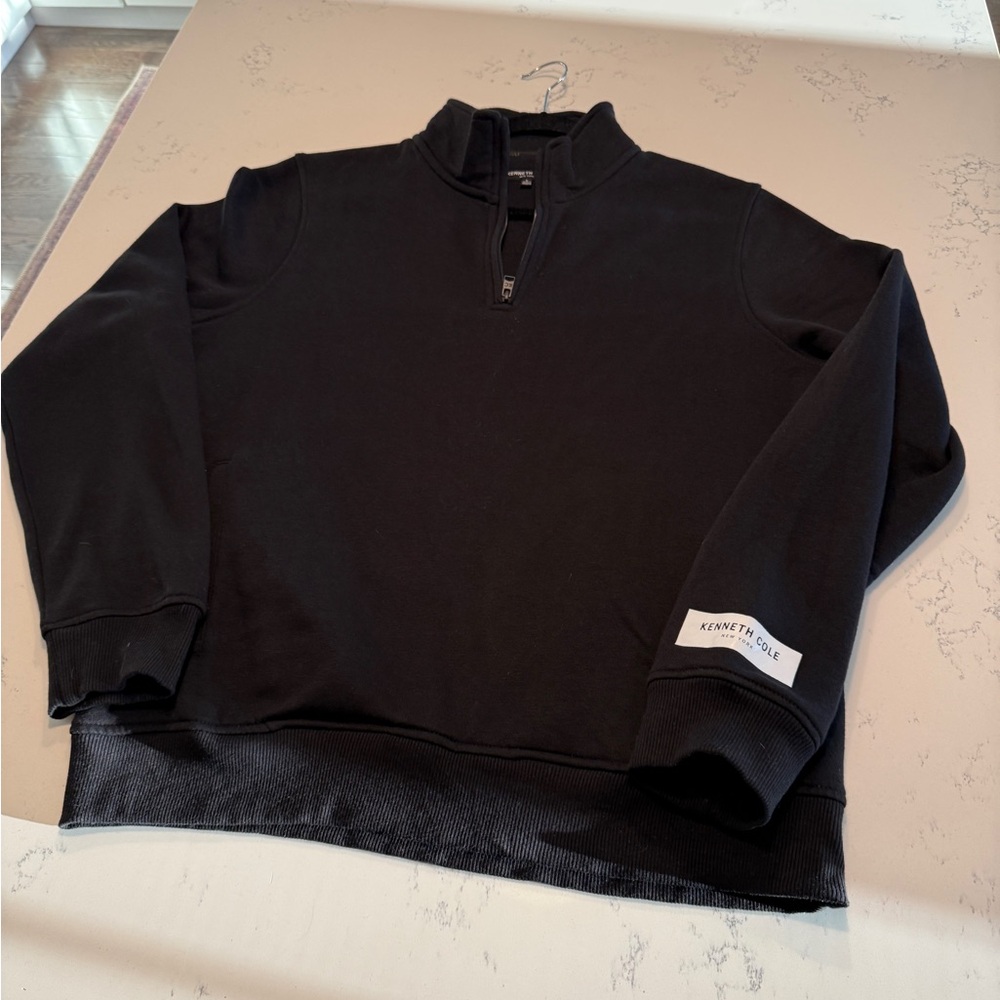 Kenneth Cole Men's Black Sweater quarter zip